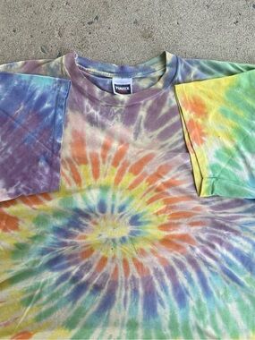 90s Vintage Tultex Blank Tie Dye Tee Shirt - Single stitched